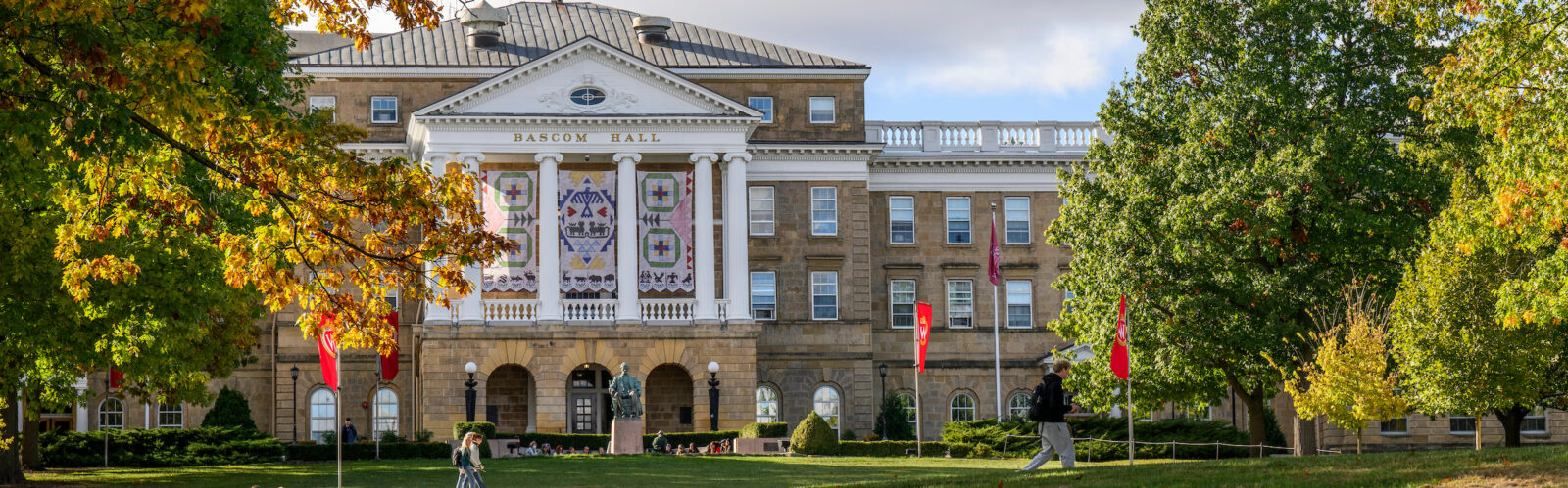 People walking pass the Bascom Hall
