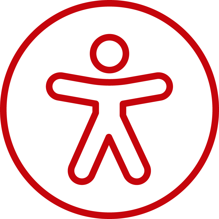 Line art icon of a person in a circle